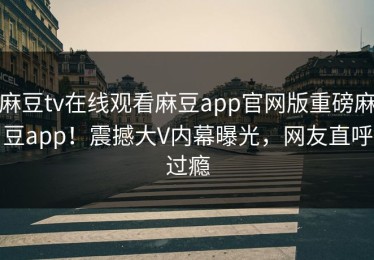麻豆tv在线观看麻豆app官网版重磅麻豆app！震撼大V内幕曝光，网友直呼过瘾