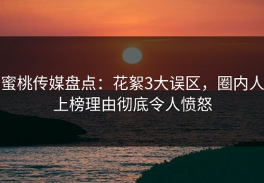 蜜桃传媒盘点：花絮3大误区，圈内人上榜理由彻底令人愤怒