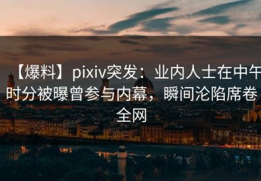 【爆料】pixiv突发：业内人士在中午时分被曝曾参与内幕，瞬间沦陷席卷全网