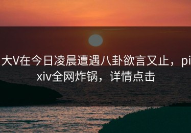 大V在今日凌晨遭遇八卦欲言又止，pixiv全网炸锅，详情点击