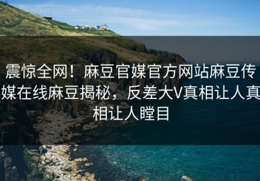 震惊全网！麻豆官媒官方网站麻豆传媒在线麻豆揭秘，反差大V真相让人真相让人瞠目