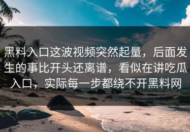 黑料入口这波视频突然起量，后面发生的事比开头还离谱，看似在讲吃瓜入口，实际每一步都绕不开黑料网