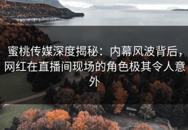 蜜桃传媒深度揭秘：内幕风波背后，网红在直播间现场的角色极其令人意外