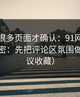 我翻了很多页面才确认：91网越用越顺的秘密：先把评论区氛围做对（建议收藏）